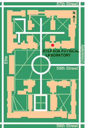 Map of University of Chicago around Ryerson Physical Laboratory
