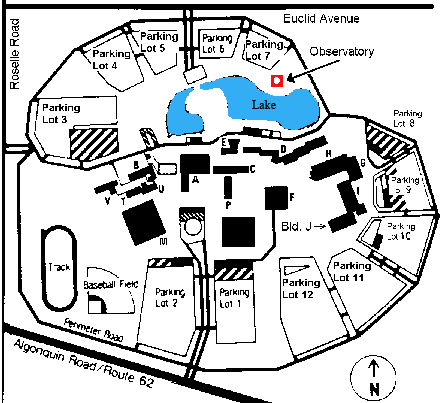 Old Map of the Harper College Campus Showing the Observatory
