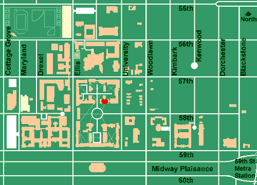 Map of University of Chicago with Ryerson