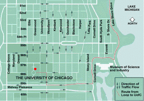 Map of area around University of Chicago